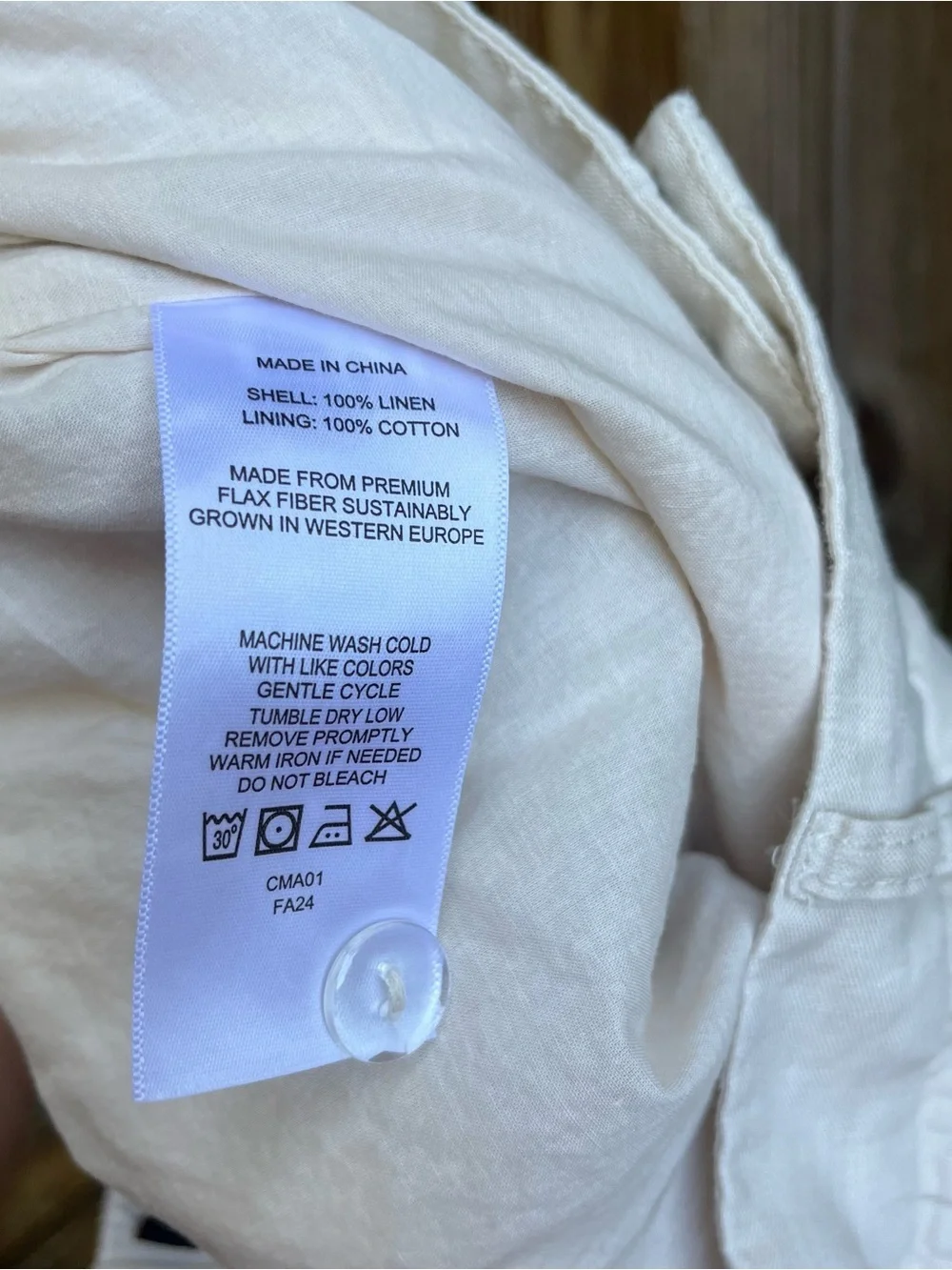 Quince Women's Cream Wide-Leg 100% Linen Pants